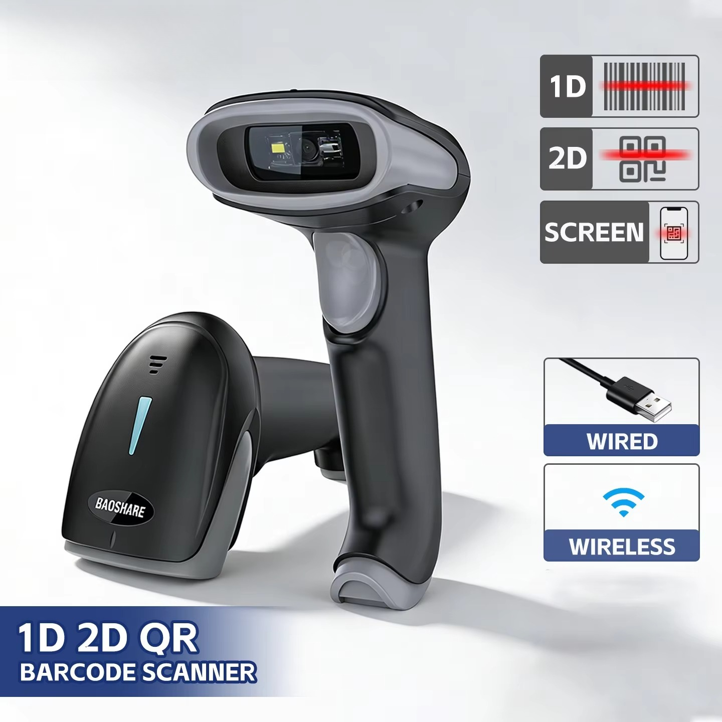 Barcode Scanner 2D - USB Wireless for 2.4G Barcode Scanner