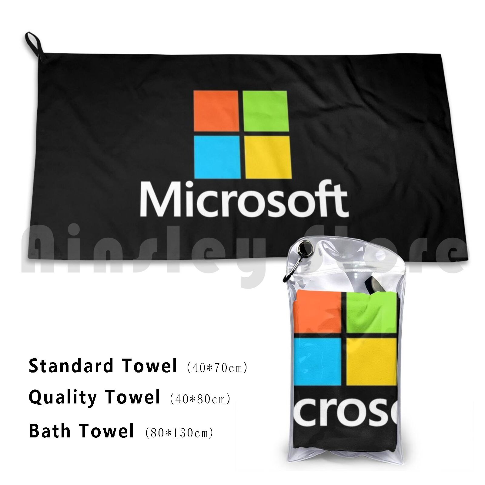 Office Tech Logo - Microsoft Type Bath Towel Beach Cushion