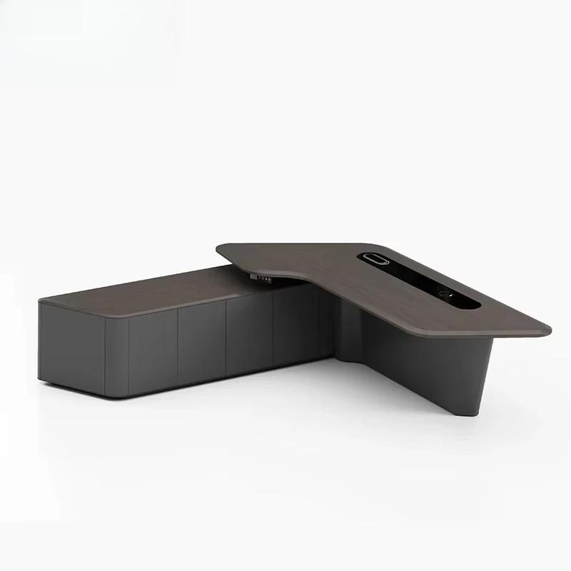 L Shape With Drawer White Luxu - Office Tech And Management 评论和价格