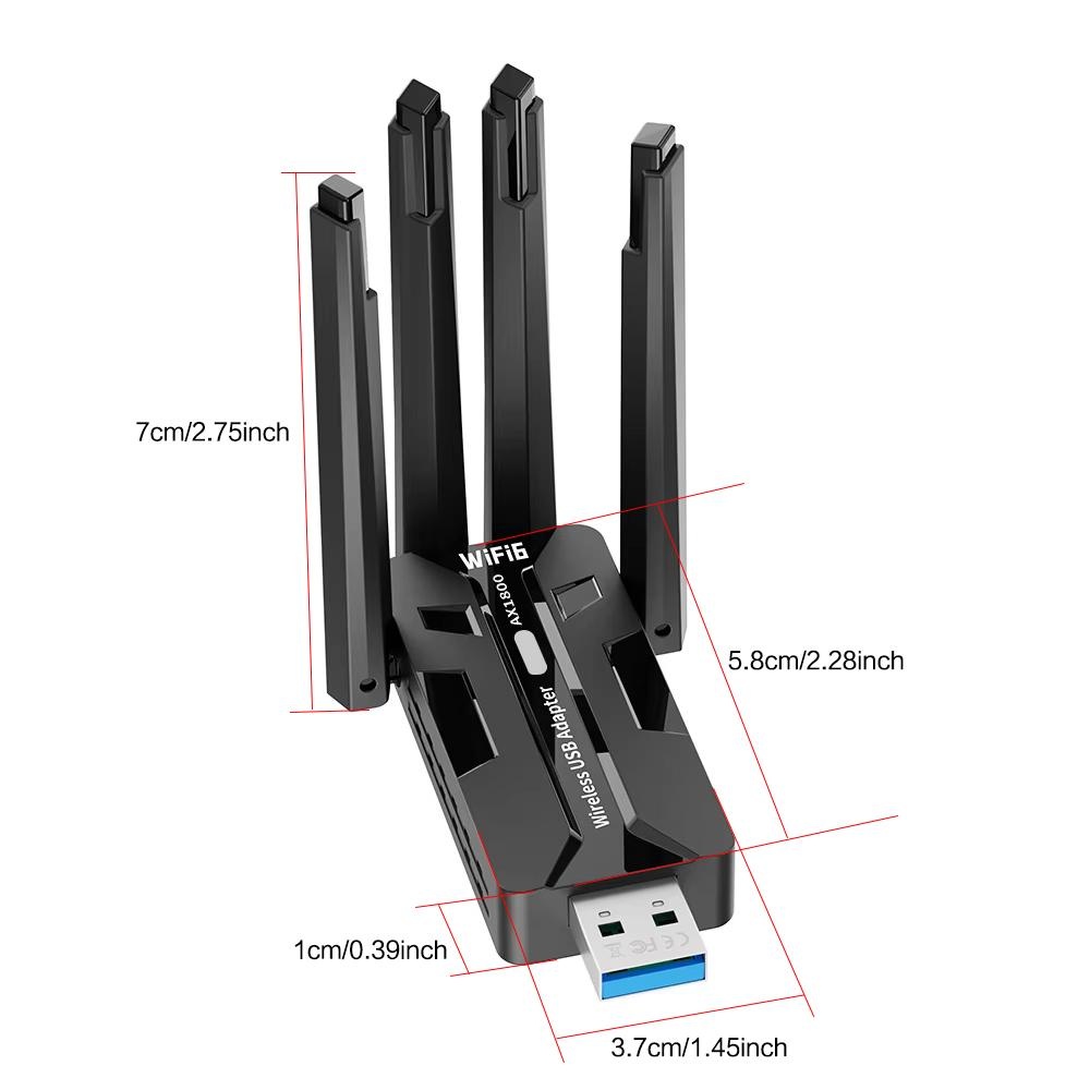 WiFi 6 USB 3 0 Adapter 1800 Mb - Gigabit Network Card 评论和价格