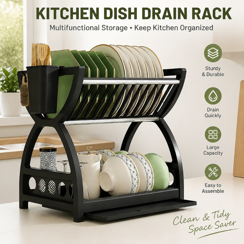 2 Tier Dish Drying Rack Kitche - Server Rack Shelf 评论和价格