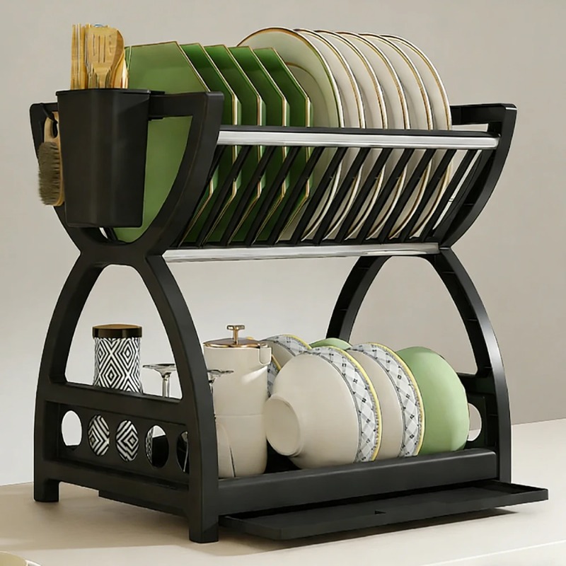 2 Tier Dish Drying Rack Kitche - Server Rack Shelf 评论和价格