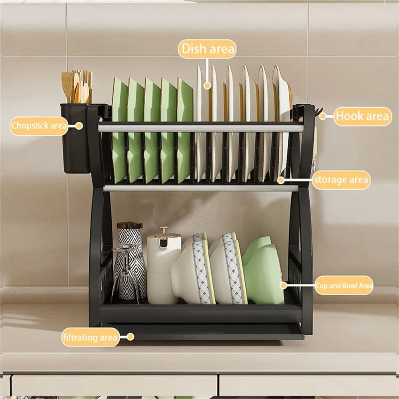 2 Tier Dish Drying Rack Kitche - Server Rack Shelf 评论和价格